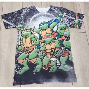 Teenage Mutant Ninja Turtles Graphic Shirt TMNT All Over Print‎ Adult Size S